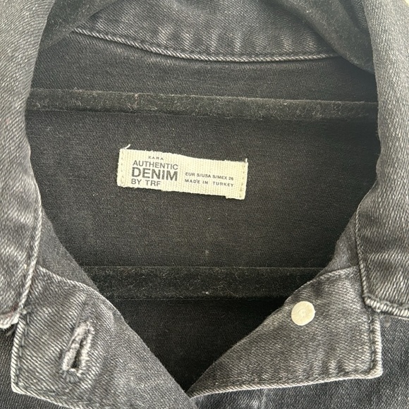 Zara Washed Denim Bottom Up Long Sleeve Mini Dress | SIZE S - Picture 7 of 7